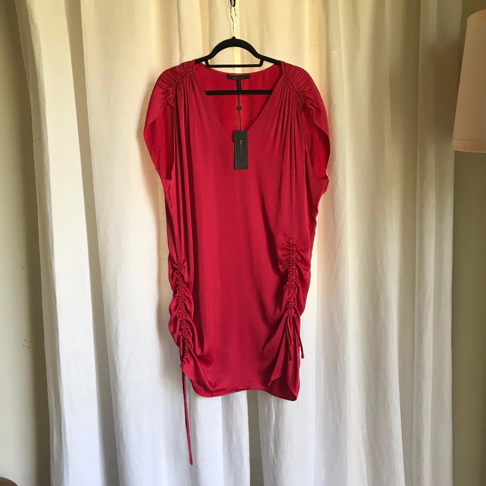 BCBG MaxAzaria Red Dress with Side Ties